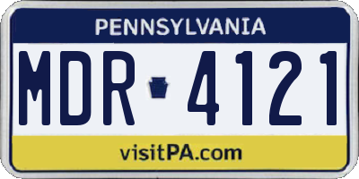 PA license plate MDR4121