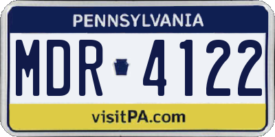 PA license plate MDR4122