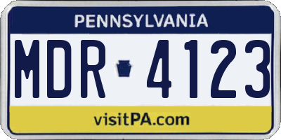 PA license plate MDR4123