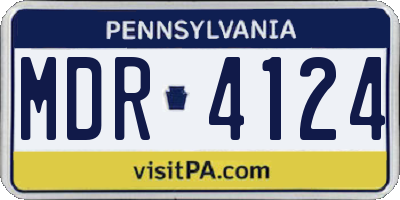 PA license plate MDR4124