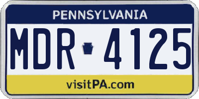 PA license plate MDR4125