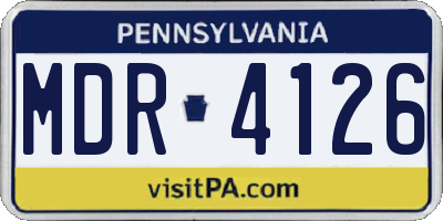 PA license plate MDR4126