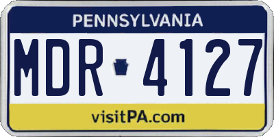 PA license plate MDR4127