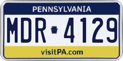 PA license plate MDR4129
