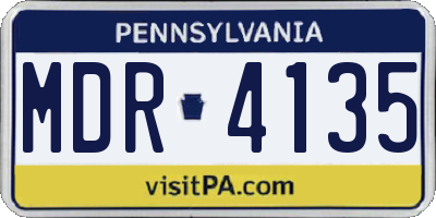 PA license plate MDR4135
