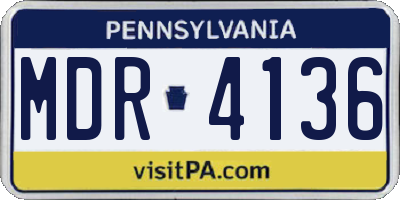 PA license plate MDR4136