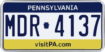 PA license plate MDR4137