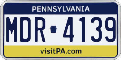 PA license plate MDR4139