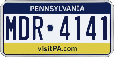 PA license plate MDR4141