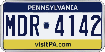 PA license plate MDR4142