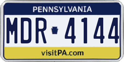 PA license plate MDR4144