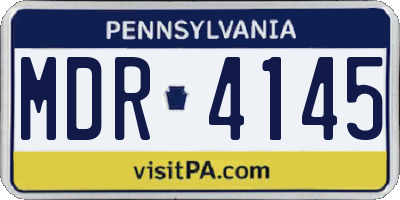 PA license plate MDR4145
