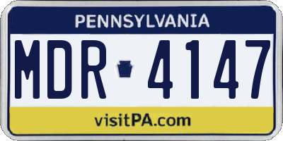 PA license plate MDR4147