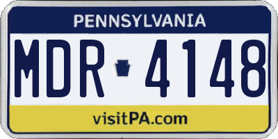 PA license plate MDR4148