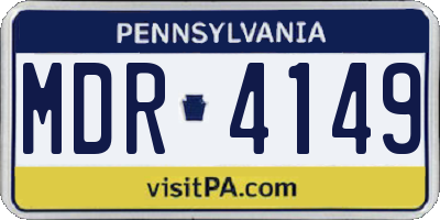 PA license plate MDR4149