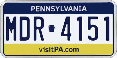 PA license plate MDR4151
