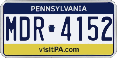 PA license plate MDR4152
