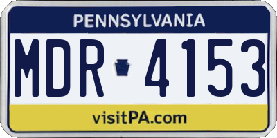 PA license plate MDR4153