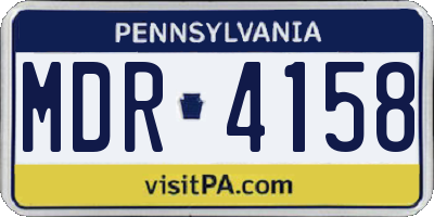 PA license plate MDR4158
