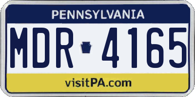 PA license plate MDR4165