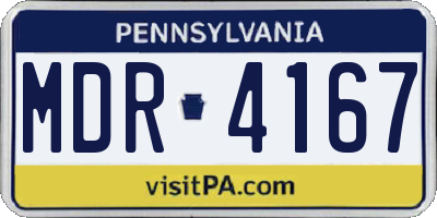 PA license plate MDR4167