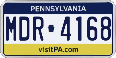 PA license plate MDR4168