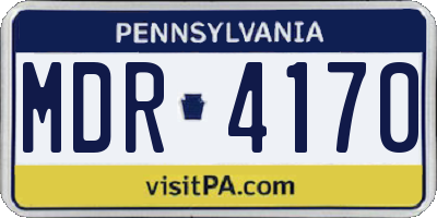 PA license plate MDR4170