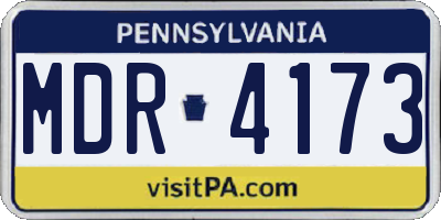 PA license plate MDR4173