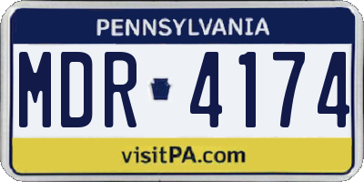 PA license plate MDR4174