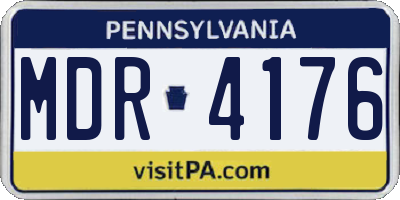 PA license plate MDR4176