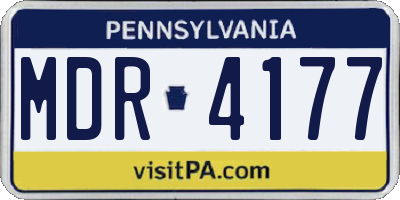 PA license plate MDR4177