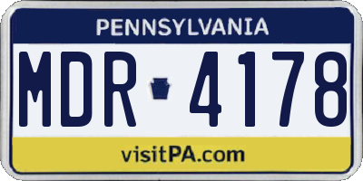 PA license plate MDR4178