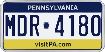 PA license plate MDR4180