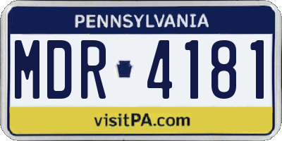 PA license plate MDR4181