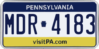 PA license plate MDR4183