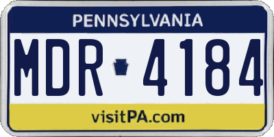 PA license plate MDR4184