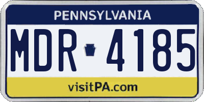 PA license plate MDR4185