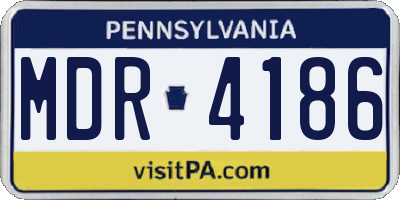 PA license plate MDR4186