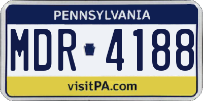 PA license plate MDR4188