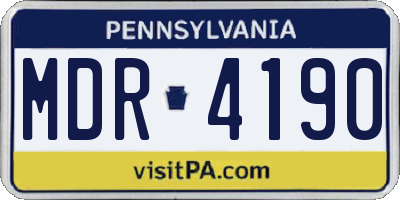 PA license plate MDR4190