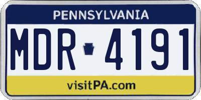 PA license plate MDR4191