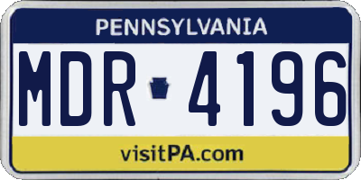 PA license plate MDR4196