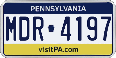 PA license plate MDR4197