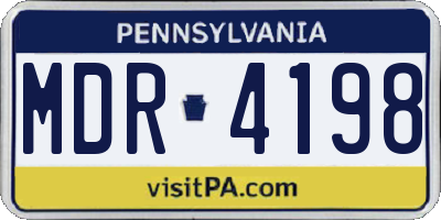PA license plate MDR4198