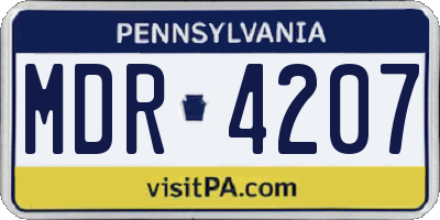 PA license plate MDR4207