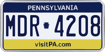 PA license plate MDR4208