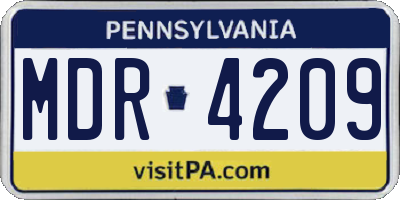 PA license plate MDR4209