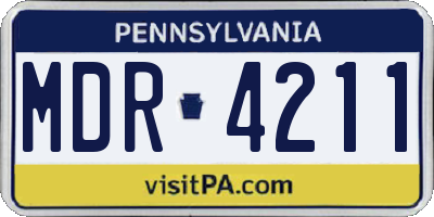PA license plate MDR4211