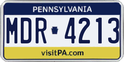 PA license plate MDR4213