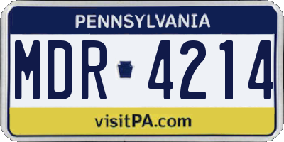 PA license plate MDR4214